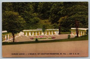 Vintage Postcard - Elmlee Lodge Motel   Grafton Thornton  West Virginia  1954
