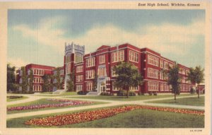 WICHITA - EAST HIGH SCHOOL...View of building from the corner, 1930-40s