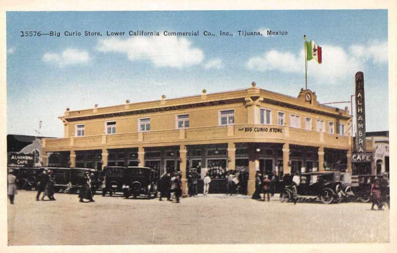 Tijuana Baja California Mexico street scene Big Curio Store antique pc BB1568