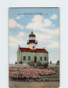 Postcard Old Spanish Lighthouse, Point Loma, San Diego, California