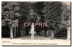 Postcard Old E Rambouillet Park Fountain and Inconjunctions