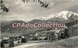 Postcard Old Combloux (High Savoy) alt 1000m general view and the Mont Blanc ...