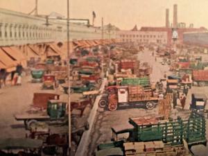 Postcard Hand Tinted View of  Produce Market , Los Angeles, CA    Y3