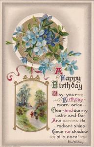 Embossed Birthday Beautiful Flowers 1911 Winsch