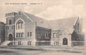 Camden New York First Presbyterian Church Antique Postcard J57502