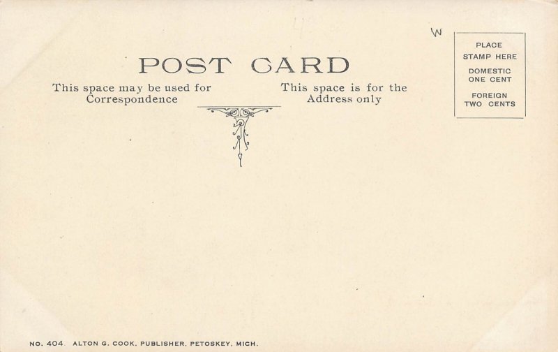 G R & I Suburban Railroad Depot Petoskey Michigan 1910c postcard