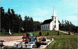 Postcard NS Cape Breton Our Lady of Sorrows Shrine at Mabou Church 1960s S104