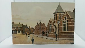 Vintage Repro  Postcard Carnegie Library Arnold Nottinghamshire Monk Tailors Ad