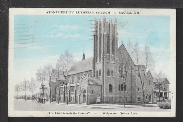 Atonement Ev Lutheran Church,Racine,WI Postcard 