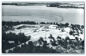 c1940 Aerial View Lake Murray State Park Ardmore Oklahoma Vintage Linen Postcard