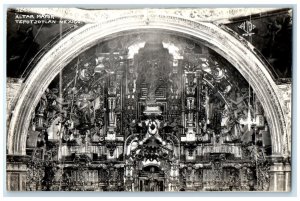 c1940's Altar Mayor Tepotzotlan Mexico Unposted RPPC Photo Postcard