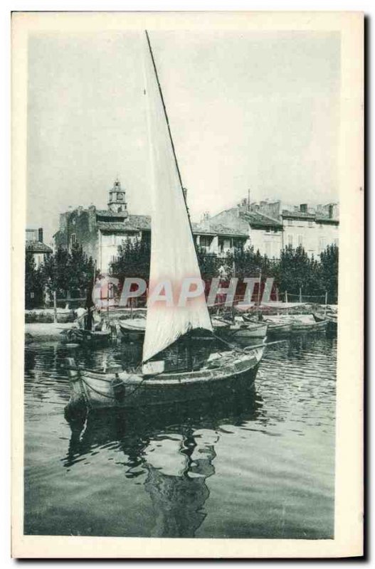 Old Postcard Martigues fishing boat