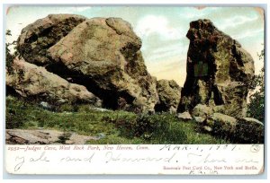 1907 Judges Cave Scene West Rock Park New Haven Connecticut CT Posted Postcard