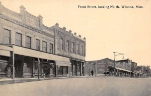 Winona Mississippi Front St., Looking North, Small's Drug Store, PC U11000