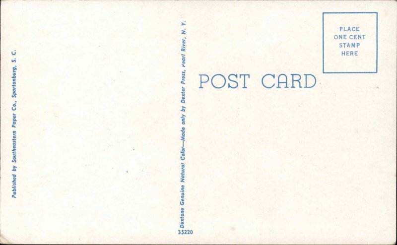Spartanburg South Carolina SC Large Letter Greeting c1950s-60s Postcard