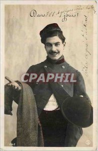 Postcard Old Man In days Militaria