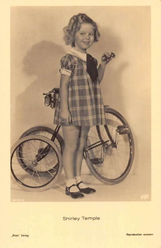 Shirley Temple with Tricycle Real Photo Vintage Postcard AA53772