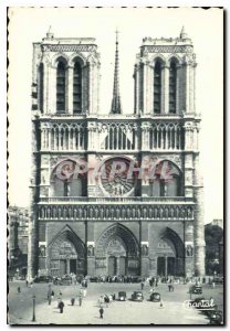 Modern Postcard Paris Facade of Notre Dame