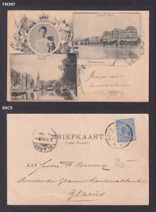 Vintage Postcard Netherlands Amsterdam Amstel Hotel Singel 1899