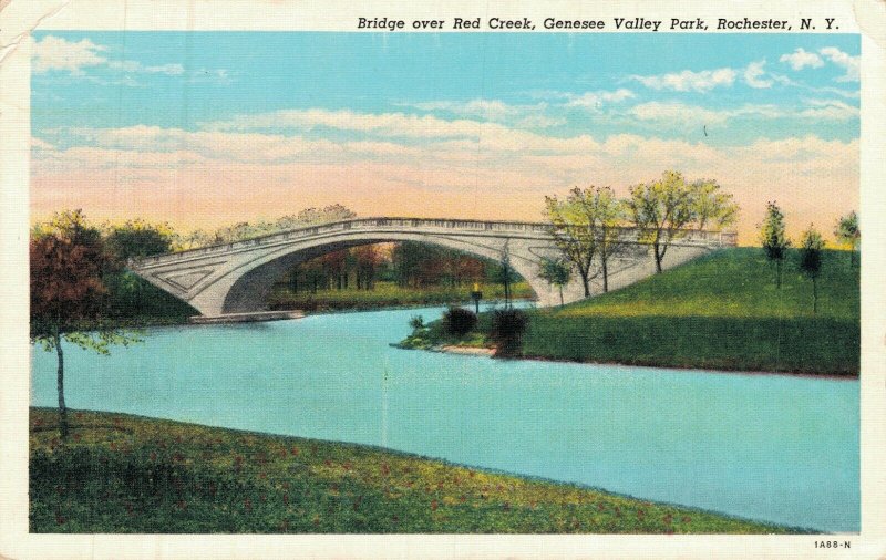 USA New York Rochester Bridge over Red Creek Genesee Valley Park 05.92