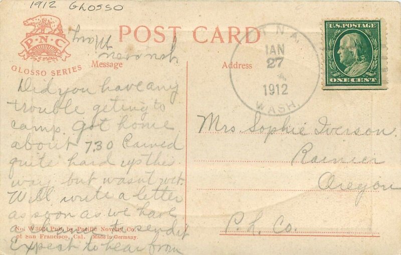 Postcard 1912 PNC Glosso Series Washington Mt. Hood Frame Like 1912 23-5387