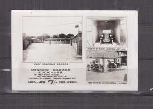 GREAT BRITAIN, LONDON, MEADOW GARAGE, LOCK-UPS, SW 8, c1930 real photo ppc.