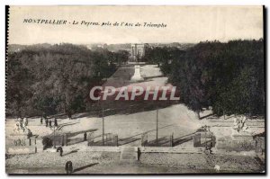 Old Postcard The Peyrou Montpellier Taken from & # Triumph 39Arc