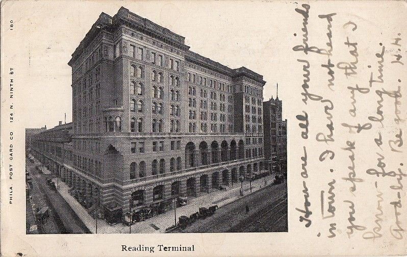 Postcard Reading Terminal Philadelphia PA 1906