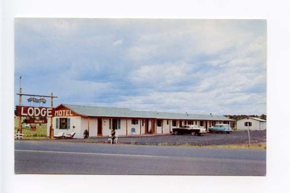 Show Low AZ Motel Old Cars Postcard