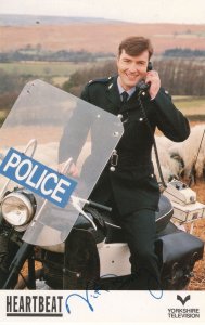 Nick Berry Heartbeat On Motorcycle Police Photo Hand Signed Cast Card Photo