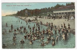 Bathing Crowd Euclid Beach Cleveland Ohio 1910 postcard