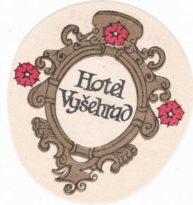 Czechoslovakia Praha Hotel Vysehrao Vintage Luggage Label sk3605