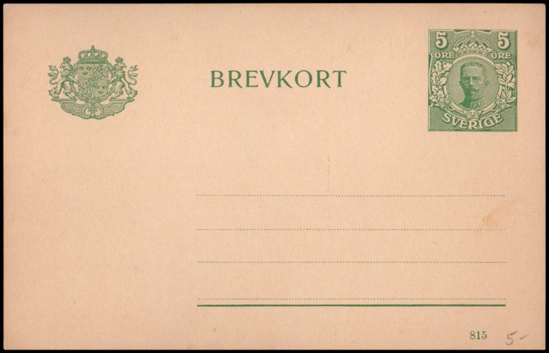 Sweden Postal card, unused