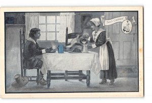 Plymouth Massachusetts MA Postcard 1907-1915 Pilgrims Dinner Table