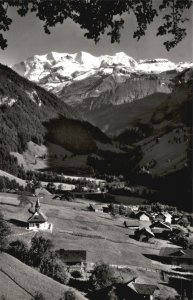 Vintage Postcard 1930's Kiental Blumlisalp Campground Reichenbach Kandertal CH