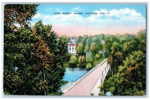 c1940 Aerial Lawe Street Bridge Appleton Wisconsin WI Vintage Antique Postcard