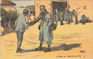 France WWI Military Le iepary Du Permissionnaire Artist Gabard Postcard