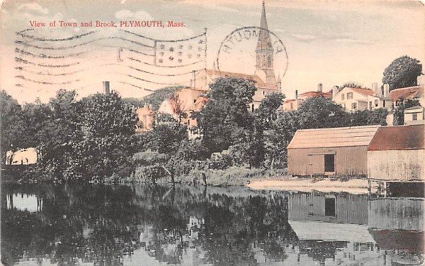 View of Town & Brook in Plymouth, Massachusetts