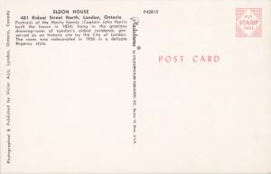 Eldon House London ON Ontario Drawing Room UNUSED Vintage Postcard D85