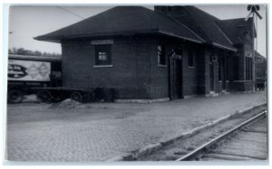 c1960 Cedar Falls Iowa Exterior Vintage Train Depot Station RPPC Photo Postcard