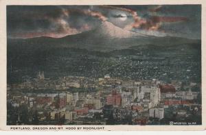Portland, Oregon - Mount Hood by Moonlight - WB