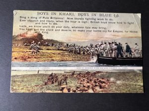 Mint British Empire Postcards Boys in Khaki Boys in Blue Song Poem Part 3