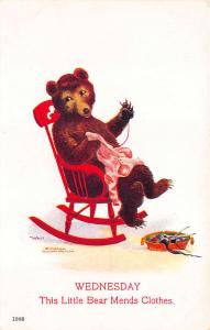 Bernhardt Wall Wednesday This Little Bear Mends Clothes 1906 Postcard