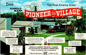 Harold Warp Pioneer Village Minden Nebraska Postcard Train Advertisements