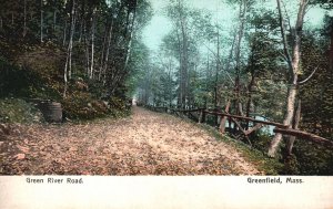 Vintage Postcard 1907 Green River Road Greenfield Massachusetts W. E. Wood Pub.