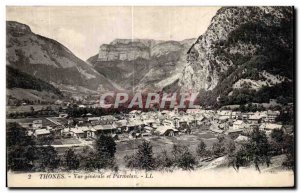 Old Postcard Thones General view and Parmelan