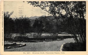 J13/ Cheyenne Canon Colorado Postcard c1910 Stratton Park Pond  155