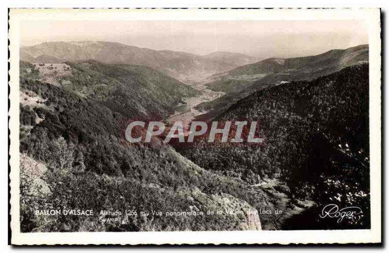 Old Postcard Ballon d'Alsace panoramic view of the Valley of the Lakes of Sewen