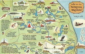 Uk Map To The Norfolk Broads Uk Map Hippostcard