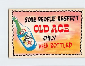 Postcard Some People Respect Old Age Only When Bottled with Comic Art Print